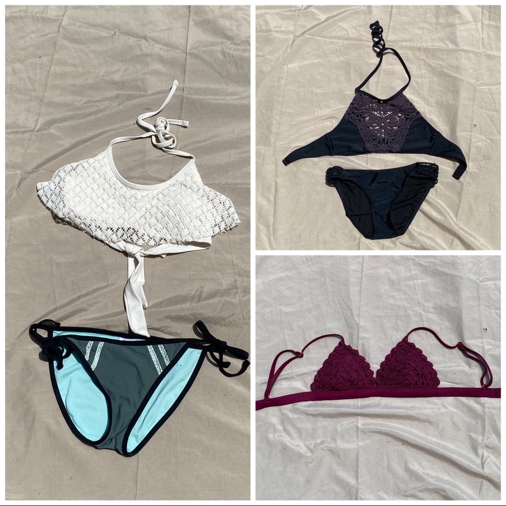 Set of 3 Bikinis 2 w/ bottoms